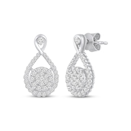 Multi-Diamond Infinity Earrings 5/8 ct tw 10K White Gold
