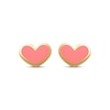 Thumbnail Image 1 of Children's Pink Enamel Heart Stud Earrings 14K Yellow Gold