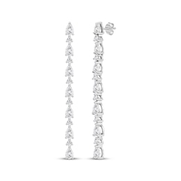 Pear-Shaped & Round-Cut Diamond Drop Earrings 2 ct tw 10K White Gold