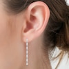 Thumbnail Image 3 of Pear-Shaped & Round-Cut Diamond Drop Earrings 2 ct tw 10K White Gold