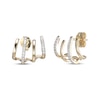 Thumbnail Image 1 of Diamond Four-Row J-Hoop Earrings 1/10 ct tw 10K Yellow Gold