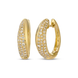 Le Vian Diamond Domed Hoop Earrings 1/2 ct tw 14K Honey Gold