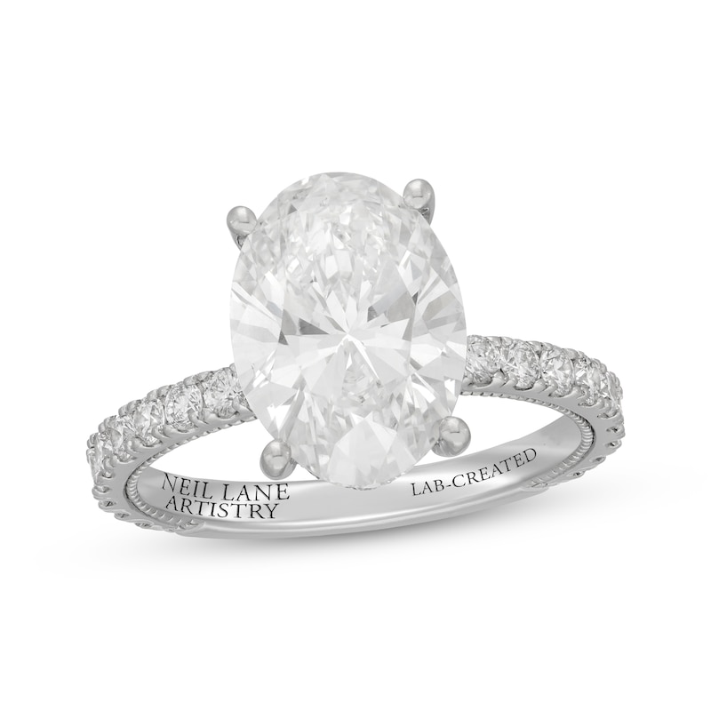 Neil Lane Artistry Oval-Cut Lab-Created Diamond Engagement Ring 4-5/8 ...