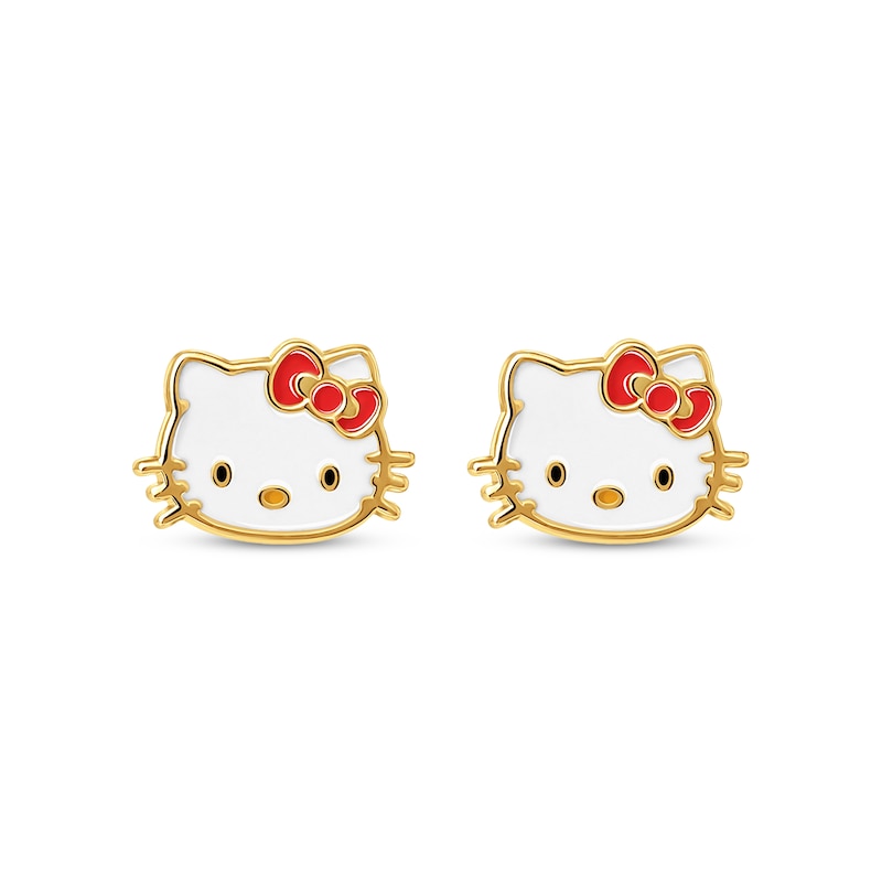 Main Image 2 of Children's Hello Kitty Enamel Stud Earrings 14K Yellow Gold