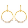 Thumbnail Image 1 of Diamond Convertible Circle Dangle & Hoop Earrings 1/2 ct tw 10K Yellow Gold