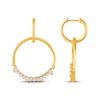 Thumbnail Image 2 of Diamond Convertible Circle Dangle & Hoop Earrings 1/2 ct tw 10K Yellow Gold