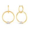 Thumbnail Image 1 of Multi-Diamond Convertible Circle Dangle & Hoop Earrings 1/10 ct tw 10K Yellow Gold