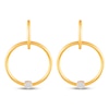 Thumbnail Image 2 of Multi-Diamond Convertible Circle Dangle & Hoop Earrings 1/10 ct tw 10K Yellow Gold