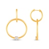 Thumbnail Image 3 of Multi-Diamond Convertible Circle Dangle & Hoop Earrings 1/10 ct tw 10K Yellow Gold