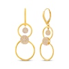 Thumbnail Image 1 of Multi-Diamond Circle Flip Dangle Earrings 1/2 ct tw 10K Yellow Gold