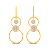 Thumbnail Image 2 of Multi-Diamond Circle Flip Dangle Earrings 1/2 ct tw 10K Yellow Gold