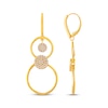 Thumbnail Image 3 of Multi-Diamond Circle Flip Dangle Earrings 1/2 ct tw 10K Yellow Gold