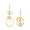 Thumbnail Image 4 of Multi-Diamond Circle Flip Dangle Earrings 1/2 ct tw 10K Yellow Gold