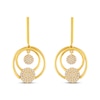 Thumbnail Image 5 of Multi-Diamond Circle Flip Dangle Earrings 1/2 ct tw 10K Yellow Gold