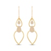 Thumbnail Image 2 of Multi-Diamond Teardrop Flip Dangle Earrings 1/2 ct tw 10K Yellow Gold