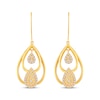 Thumbnail Image 5 of Multi-Diamond Teardrop Flip Dangle Earrings 1/2 ct tw 10K Yellow Gold