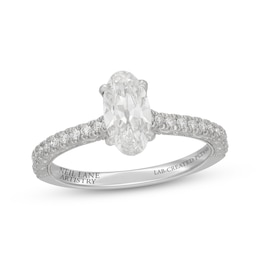 Neil Lane Artistry Heritage Oval-Cut Lab-Created Diamond Engagement Ring 1-1/3 ct tw Platinum