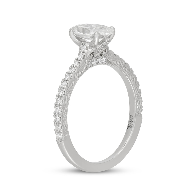 Main Image 2 of Neil Lane Artistry Heritage Oval-Cut Lab-Grown Diamond Engagement Ring 1-1/3 ct tw Platinum