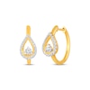 Thumbnail Image 1 of Diamond Teardrop Hoop Earrings 1/3 ct tw 10K Yellow Gold