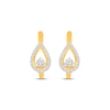 Thumbnail Image 2 of Diamond Teardrop Hoop Earrings 1/3 ct tw 10K Yellow Gold