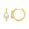 Thumbnail Image 3 of Diamond Teardrop Hoop Earrings 1/3 ct tw 10K Yellow Gold