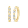 Thumbnail Image 1 of Diamond Twist Huggie Hoop Earrings 1/20 ct tw 10K Yellow Gold