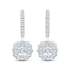 Thumbnail Image 2 of Diamond Arabesque Dangle Hoop Earrings 1-1/6 ct tw 10K White Gold