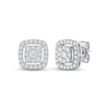 Thumbnail Image 1 of Multi-Diamond Cushion-Shaped Halo Stud Earrings 1/2 ct tw 10K White Gold