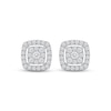 Thumbnail Image 2 of Multi-Diamond Cushion-Shaped Halo Stud Earrings 1/2 ct tw 10K White Gold