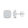 Thumbnail Image 3 of Multi-Diamond Cushion-Shaped Halo Stud Earrings 1/2 ct tw 10K White Gold