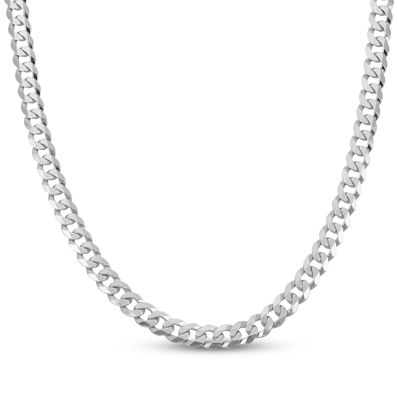 Main Image 1 of Solid Cuban Curb Chain Necklace 5.9mm Sterling Silver 22&quot;