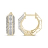 Thumbnail Image 1 of Men's Diamond Octagon Huggie Hoop Earrings 1/2 ct tw 10K Yellow Gold