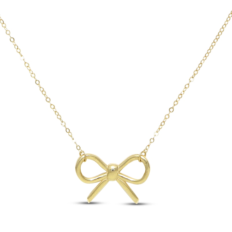 Main Image 1 of Bow Necklace 10K Yellow Gold 18&quot;