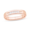 Thumbnail Image 1 of Now + Forever Men's Five-Stone Diamond Wedding Band 1/8 ct tw 10K Rose Gold