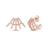 Thumbnail Image 1 of Diamond Five-Row Split J-Hoop Huggie Earrings 1/3 ct tw 10K Rose Gold