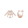 Thumbnail Image 3 of Diamond Five-Row Split J-Hoop Huggie Earrings 1/3 ct tw 10K Rose Gold