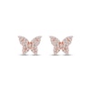 Thumbnail Image 2 of Diamond Butterfly Stud Earrings 1/6 ct tw 10K Rose Gold