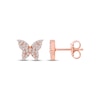 Thumbnail Image 3 of Diamond Butterfly Stud Earrings 1/6 ct tw 10K Rose Gold