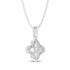 Thumbnail Image 2 of THE LEO Diamond Flower Necklace 1/4 ct tw 14K White Gold 19&quot;