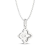 Thumbnail Image 3 of THE LEO Diamond Flower Necklace 1/4 ct tw 14K White Gold 19&quot;