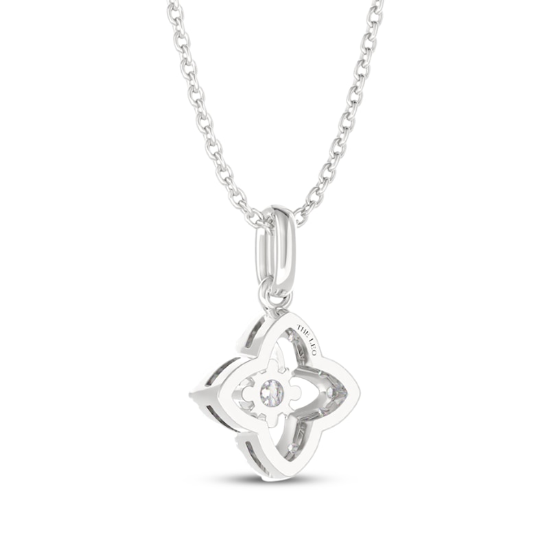 Main Image 3 of THE LEO Diamond Flower Necklace 1/4 ct tw 14K White Gold 19&quot;