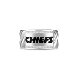 True Fans Kansas City Chiefs 1/10ct tw Diamond &quot;CHIEFS&quot; Chain Ring Sterling Silver