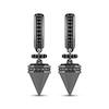 Thumbnail Image 2 of Ink & Ice Black Diamond Spike Dangle Hoop Earrings 1/4 ct tw Black Rhodium-Plated Sterling Silver