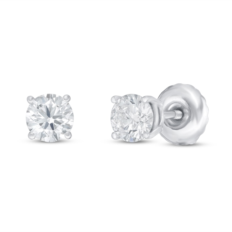 Lab Created Diamond Solitaire Earrings 1 2 Ct Tw 14k White Gold