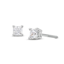 Certified Princess-cut Diamond Earrings 1/3 ct tw 14K White Gold (I/I1)