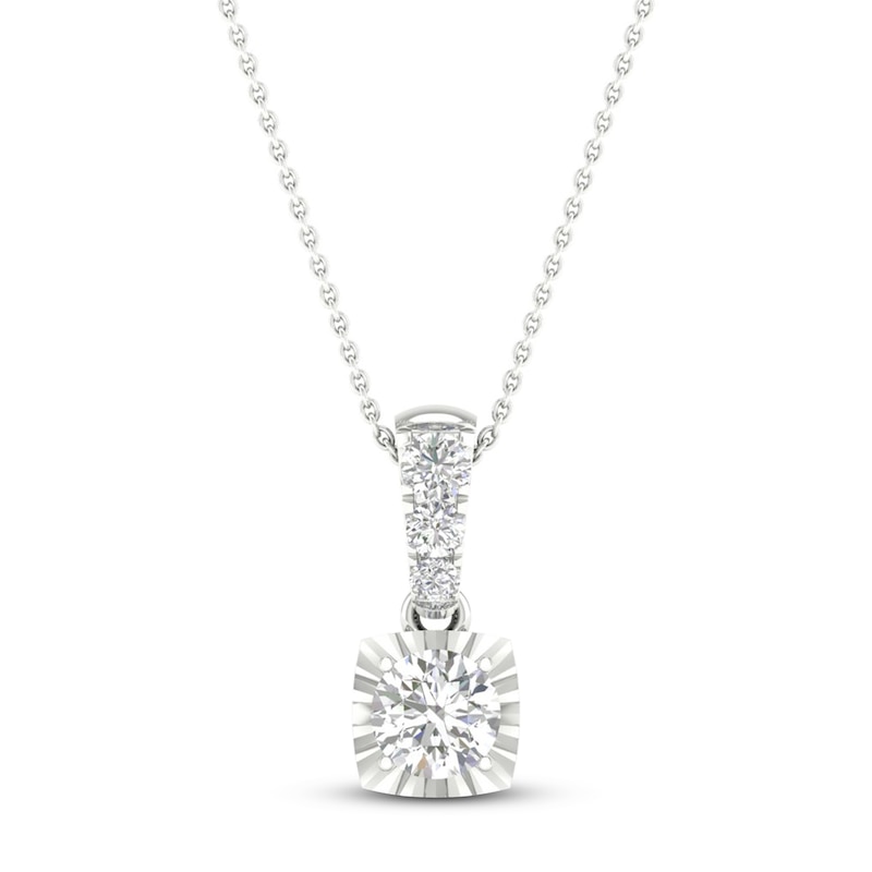 Main Image 1 of Diamond Solitaire Necklace 1/3 ct tw Round-cut 10K White Gold 18&quot; (I/I3)