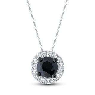 Black & White Diamond Necklace 1/2 ct tw 10K White Gold 18