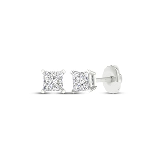 0.5 1 Carat Moissanite Earrings Square Lab Created Stud - Temu