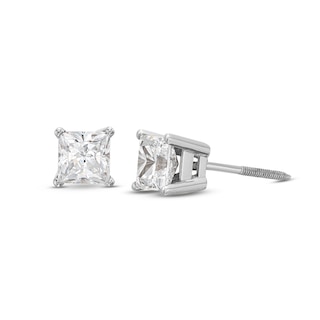 14k White Gold 8-prong Round Brilliant Diamond Stud Earrings (1 Ct. T. –