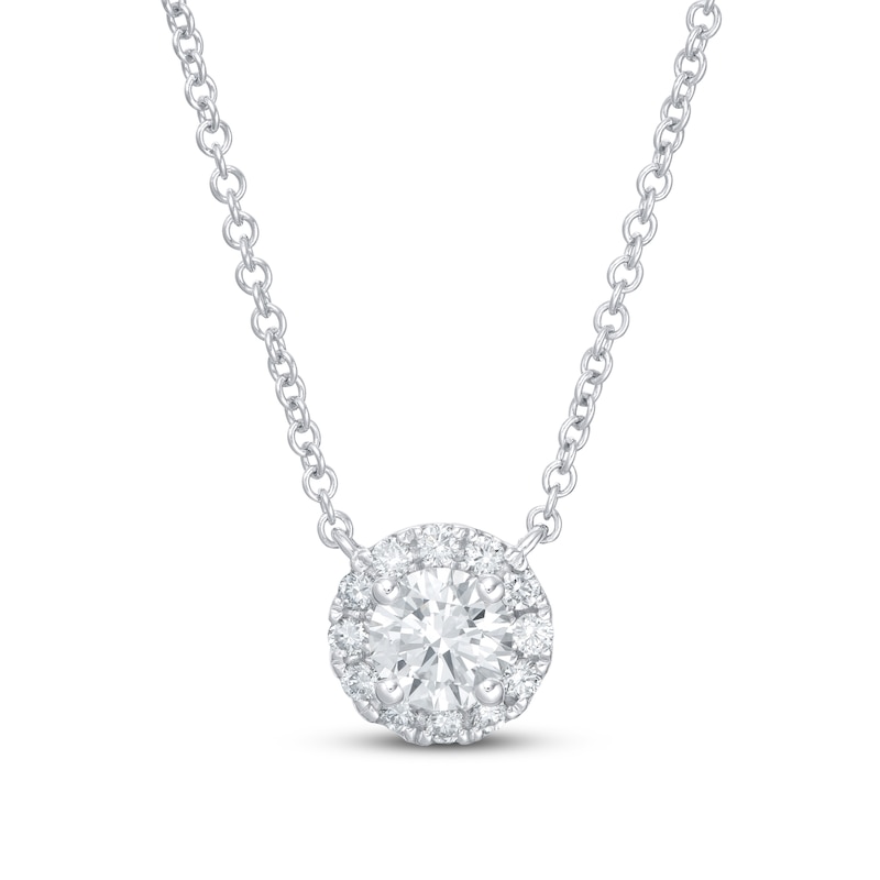 Lab-Created Diamonds by KAY Necklace 1/2 ct tw 14K White Gold 19" (F/SI2)